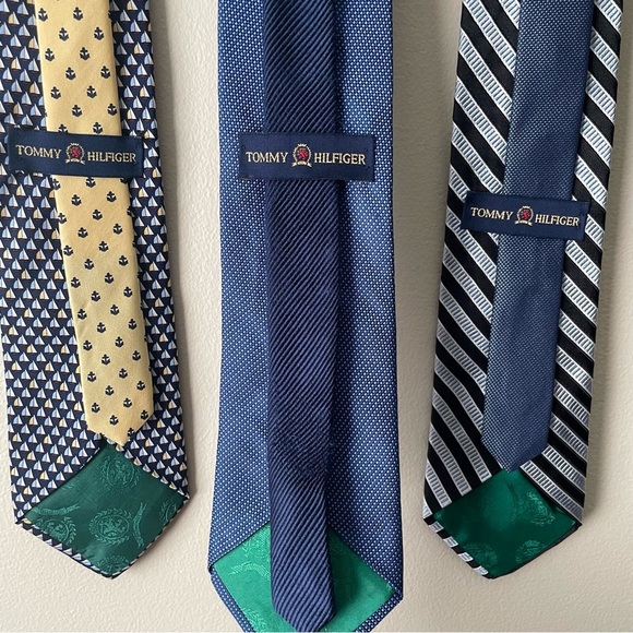 VINTAGE TOMMY HILFIGER Silk Men’s Tie-Set of 3 - Picture 7 of 10